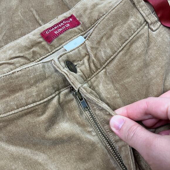 Charter Club | Slim It Up Gingerbread Brown Corduroy Pant Straight Leg Womens 16 - Picture 2 of 7